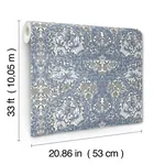A-Street Prints African Marigold Blue Floral Wallpaper | Wallpaper Twins A-Street Prints African Marigold Blue Floral Wallpaper - SKU 4153-82024