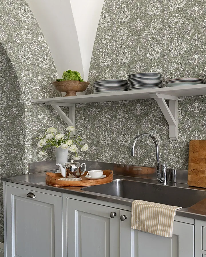 A-Street Prints African Marigold Green Floral Wallpaper - SKU 4153-82023