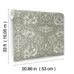 A-Street Prints African Marigold Green Floral Wallpaper - SKU 4153-82023