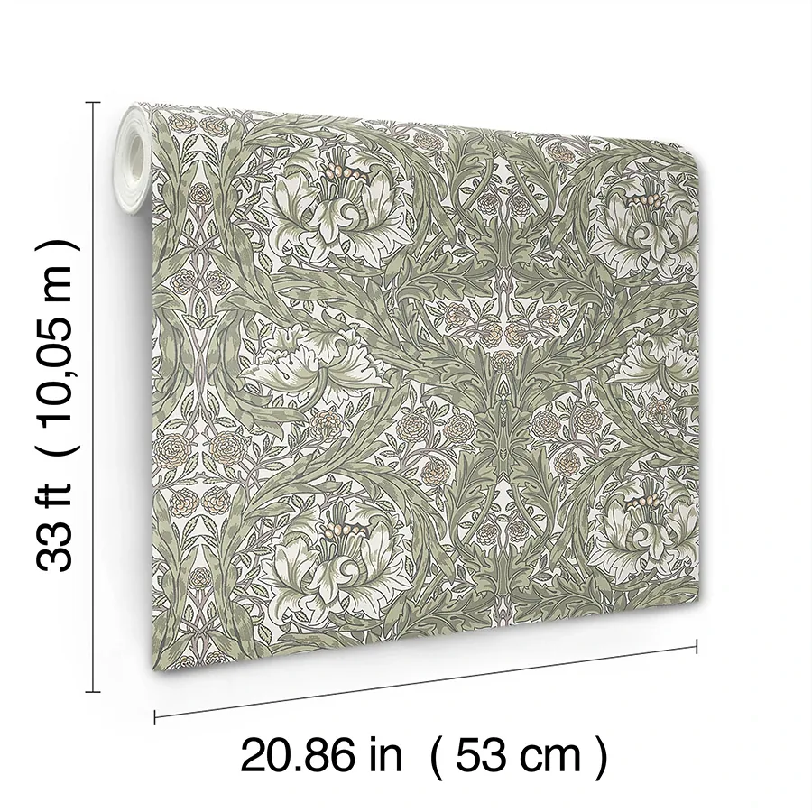 A-Street Prints African Marigold Green Floral Wallpaper - SKU 4153-82023