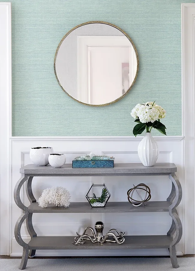A-Street Prints Agave Aqua Faux Grasscloth Wallpaper | Wallpaper Twins A-Street Prints Agave Aqua Faux Grasscloth Wallpaper - SKU 4080-24282