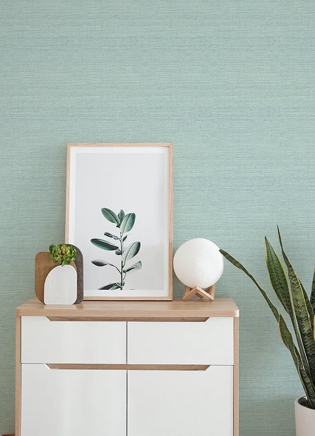 A-Street Prints Agave Aqua Faux Grasscloth Wallpaper | Wallpaper Twins A-Street Prints Agave Aqua Faux Grasscloth Wallpaper - SKU 4143-24282