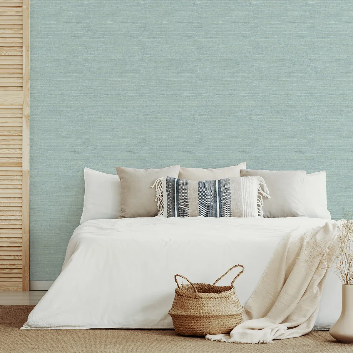 A-Street Prints Agave Aqua Imitation Grasscloth Wallpaper | Wallpaper Twins A-Street Prints Agave Aqua Imitation Grasscloth Wallpaper - SKU 2969-24282