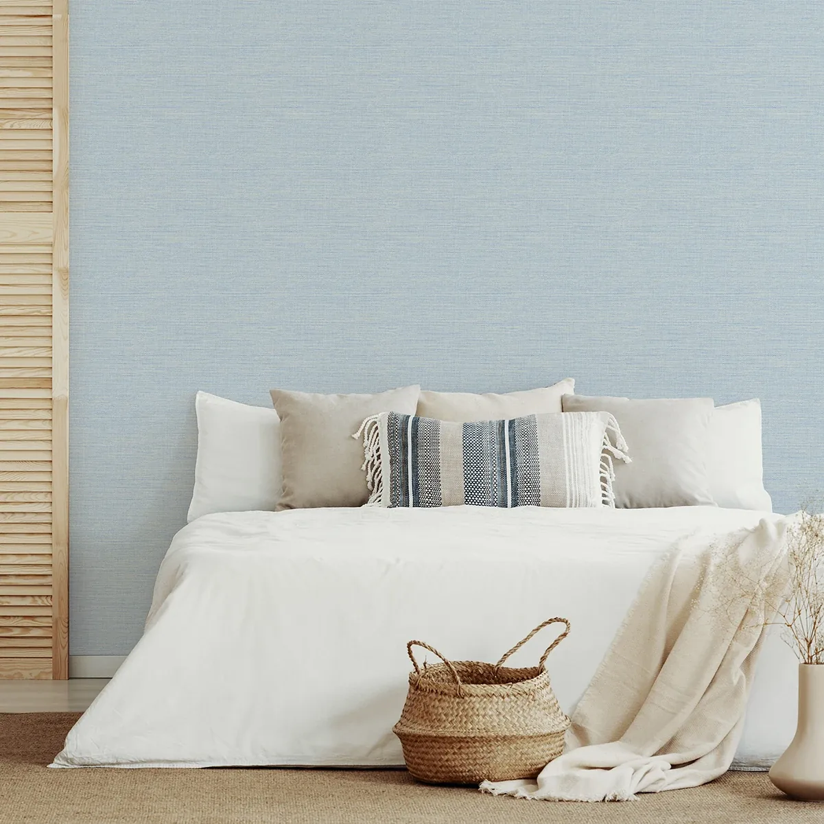 A-Street Prints Agave Blue Imitation Grasscloth Wallpaper | Wallpaper Twins A-Street Prints Agave Blue Imitation Grasscloth Wallpaper - SKU 2969-24283