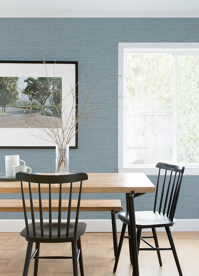 A-Street Prints Agave Denim Faux Grasscloth Wallpaper - SKU 4080-26497