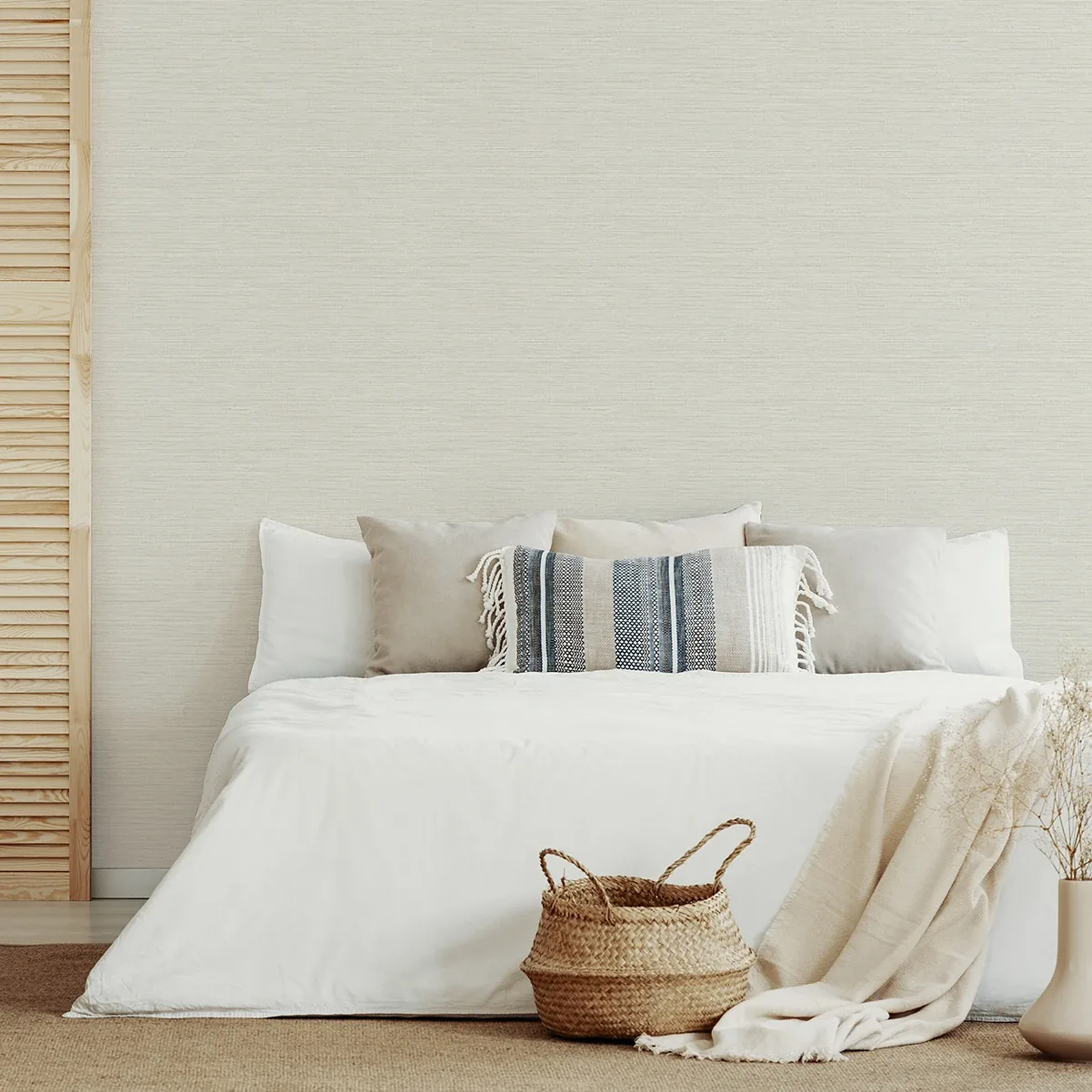 A-Street Prints Agave Light Grey Imitation Grasscloth Wallpaper - SKU 2969-24281