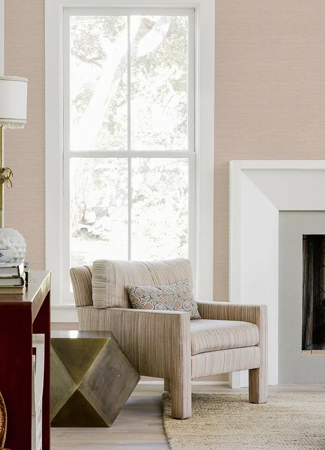 A-Street Prints Agave Light Pink Faux Grasscloth Wallpaper | Wallpaper Twins A-Street Prints Agave Light Pink Faux Grasscloth Wallpaper - SKU 4046-26498