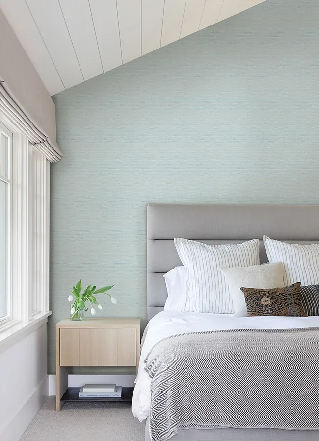 A-Street Prints Agave Sky Blue Faux Grasscloth Wallpaper | Wallpaper Twins A-Street Prints Agave Sky Blue Faux Grasscloth Wallpaper - SKU 4046-24283