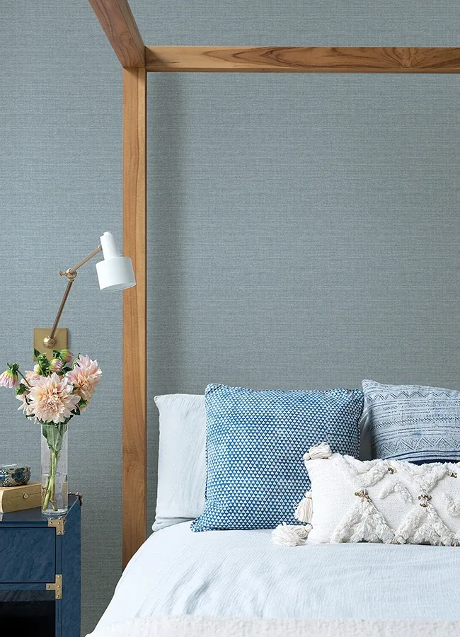 A-Street Prints Agave Slate Faux Grasscloth Wallpaper - SKU 4046-26497