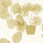 A-Street Prints Aida Gold Potted Plant Wallpaper | Wallpaper Twins A-Street Prints Aida Gold Potted Plant Wallpaper - SKU 4014-87557