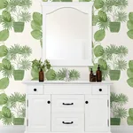 A-Street Prints Aida Green Potted Plant Wallpaper | Wallpaper Twins A-Street Prints Aida Green Potted Plant Wallpaper - SKU 4014-87558