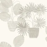 A-Street Prints Aida Light Grey Potted Plant Wallpaper | Wallpaper Twins A-Street Prints Aida Light Grey Potted Plant Wallpaper - SKU 4014-87555