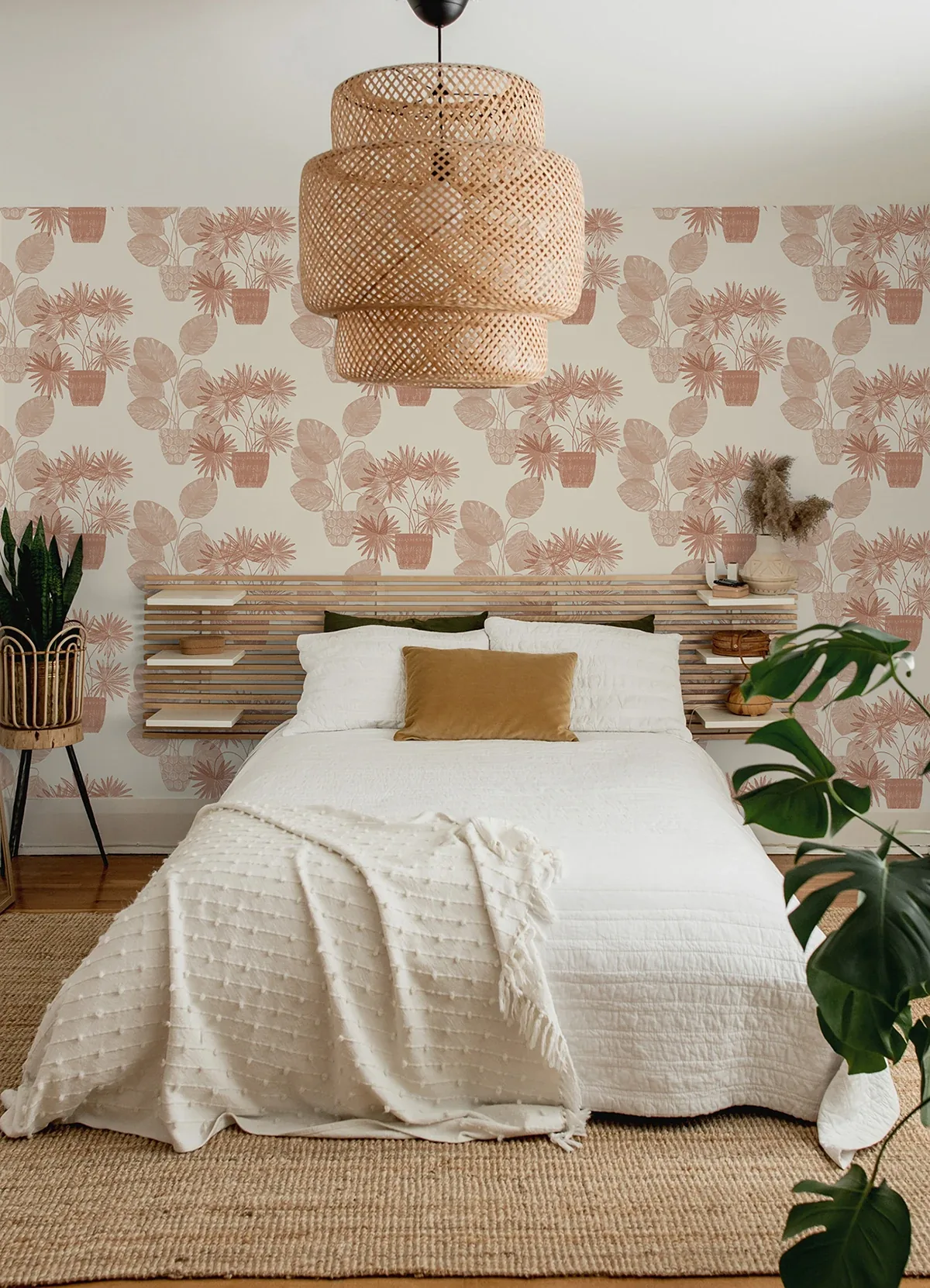 A-Street Prints Aida Pink Potted Plant Wallpaper | Wallpaper Twins A-Street Prints Aida Pink Potted Plant Wallpaper - SKU 4014-87556