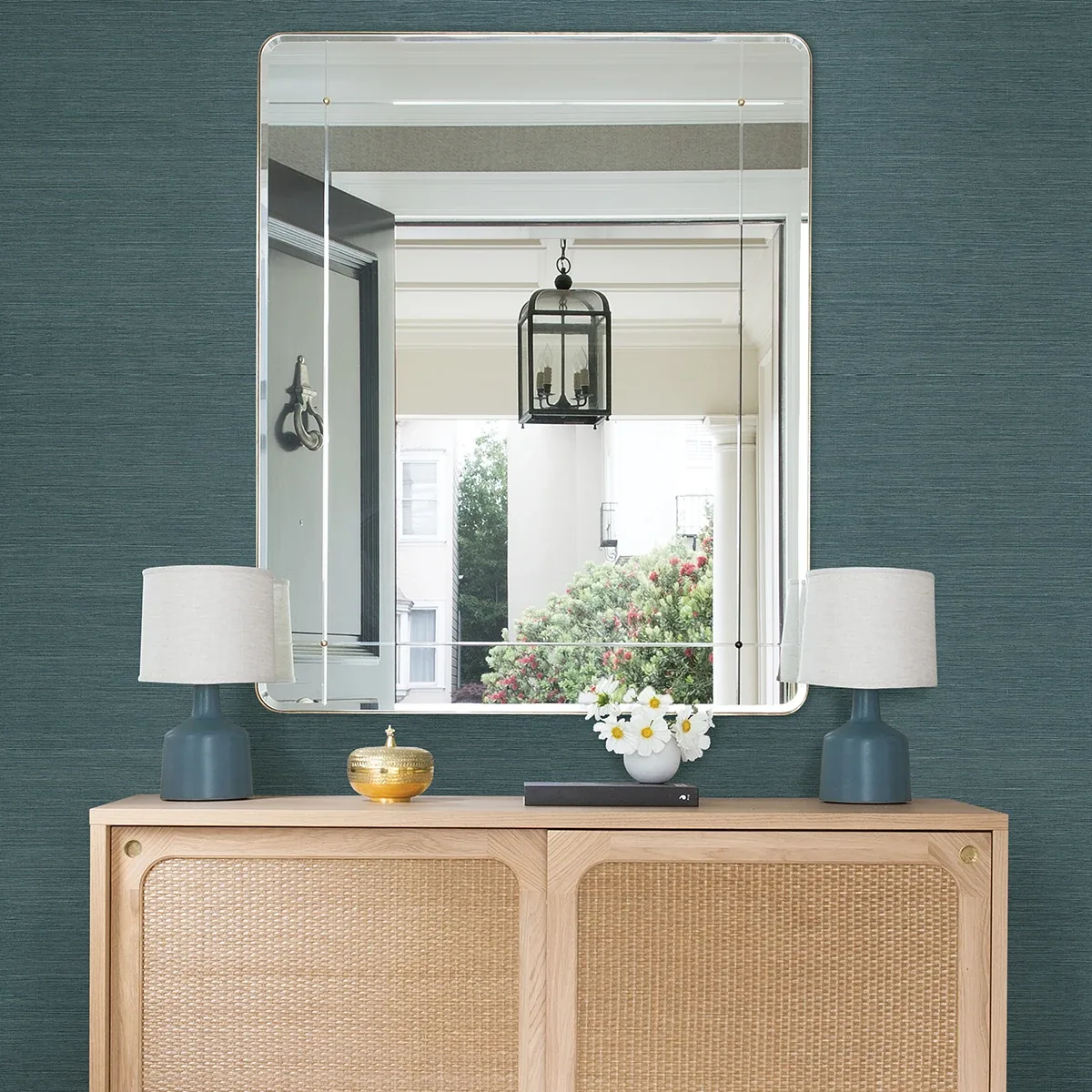 A-Street Prints Aiko Blue Sisal Grasscloth Wallpaper - SKU 2972-86122