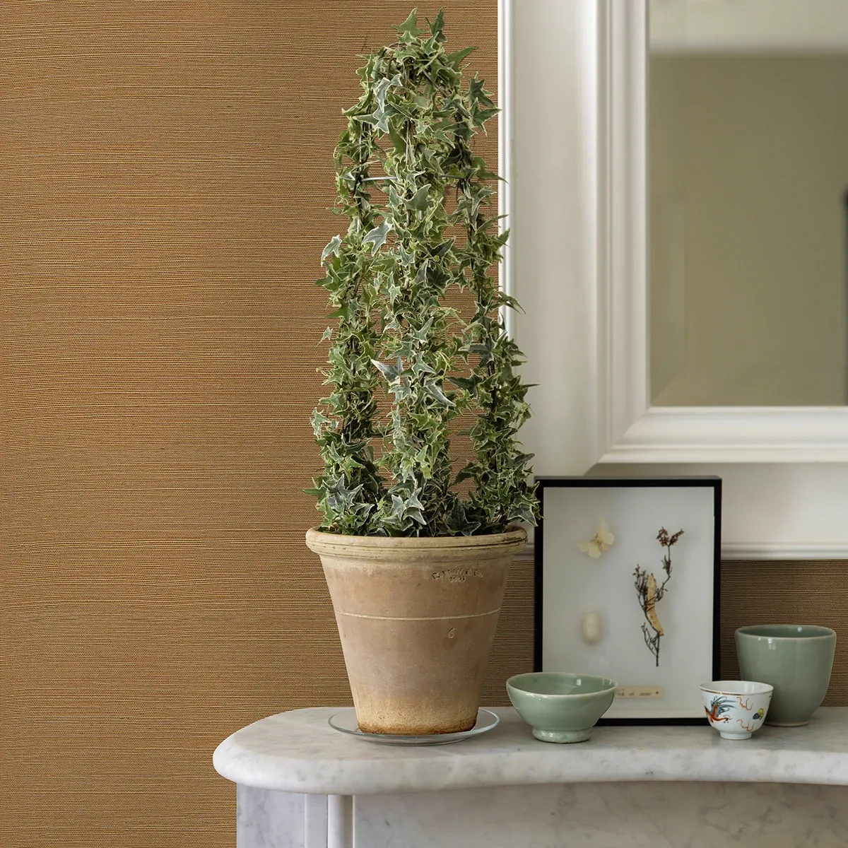 A-Street Prints Aiko Orange Sisal Grasscloth Wallpaper - SKU 2972-86121
