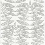 A-Street Prints Akira Grey Leaf Wallpaper - SKU 2999-25101