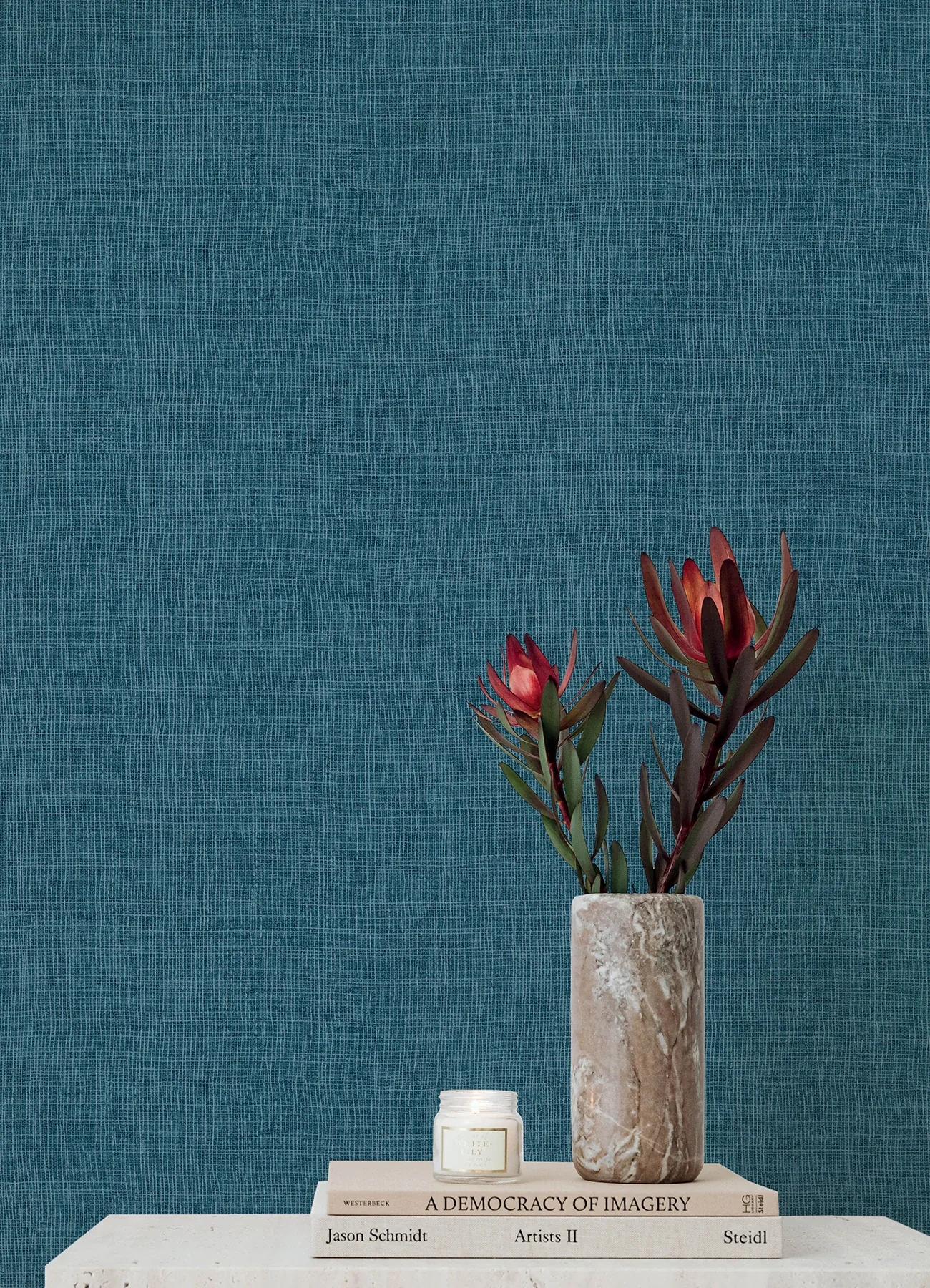 A-Street Prints Alba Dark Blue Open Weave Wallpaper - SKU 4193-7414