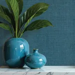 A-Street Prints Alba Dark Blue Open Weave Wallpaper - SKU 4193-7414
