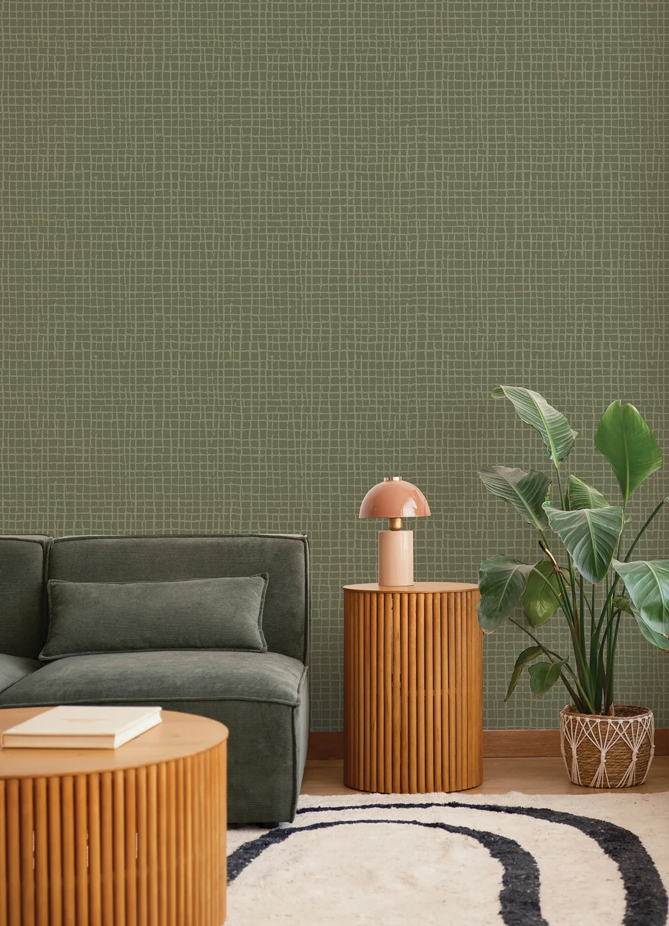 A-Street Prints Albin Moss Gridline Wallpaper - SKU 4177-27718