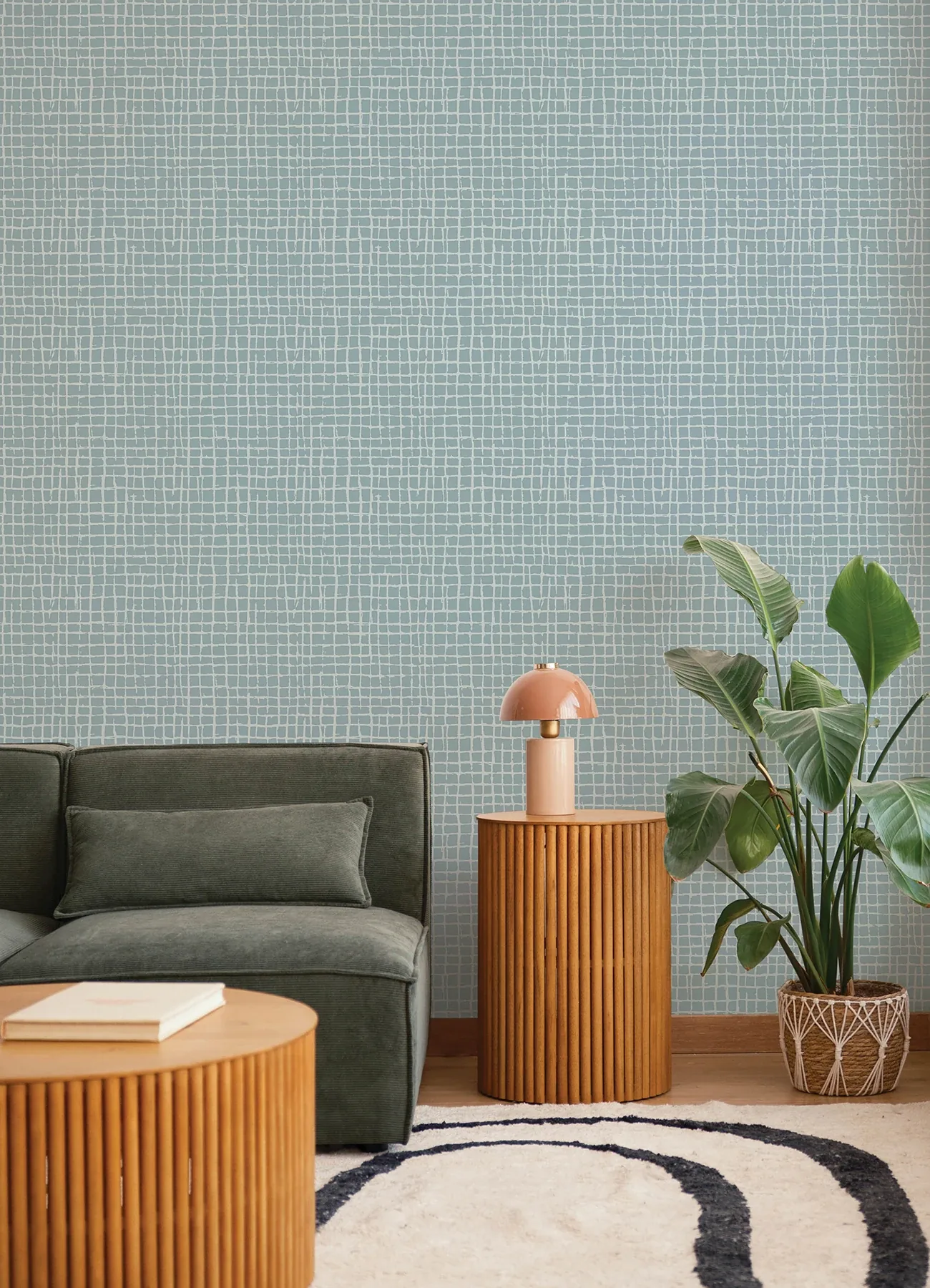 A-Street Prints Albin Sky Blue Gridline Wallpaper - SKU 4177-27715
