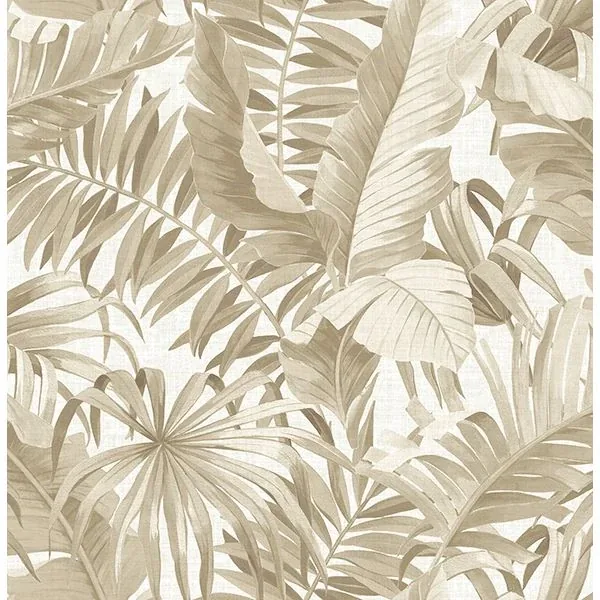 A-Street Prints Alfresco Taupe Palm Leaf Wallpaper - SKU 2744-24135