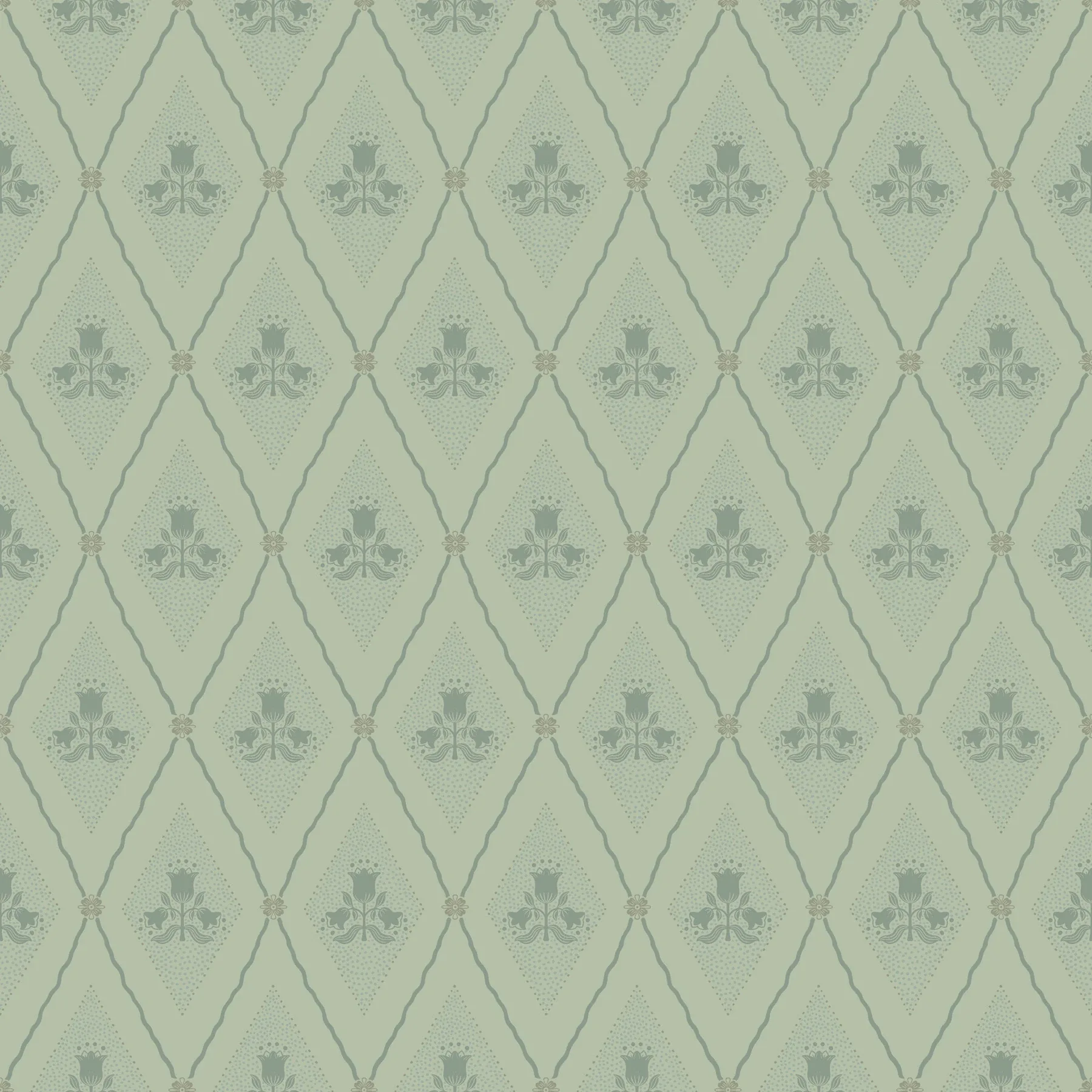 4201-48031 | Alma Mint Diamond Floral Wallpaper