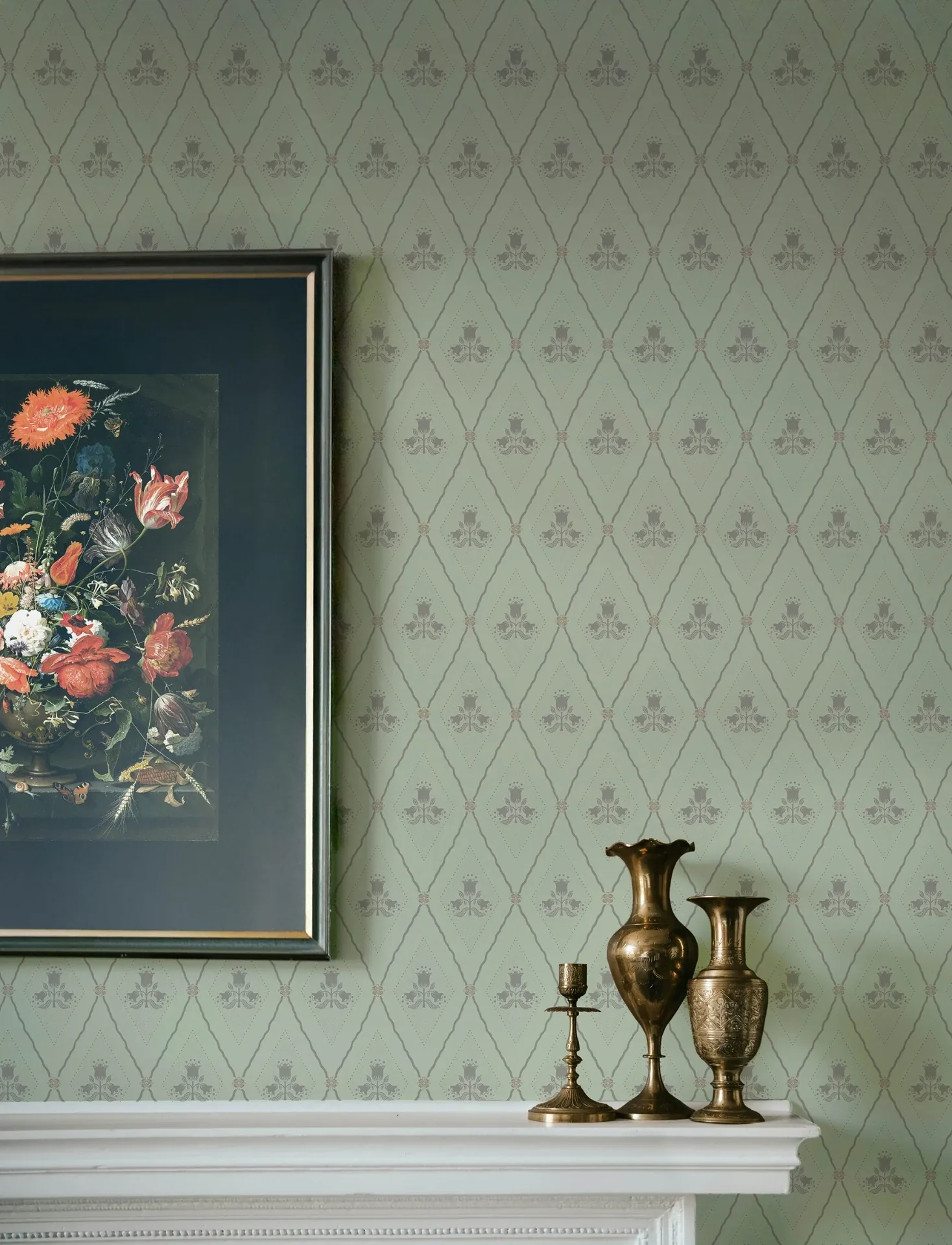 A-Street Prints Alma Mint Diamond Floral Wallpaper | Wallpaper Twins A-Street Prints Alma Mint Diamond Floral Wallpaper - SKU 4201-48031