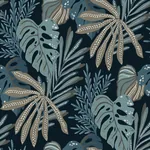 A-Street Prints Alocasia Blue Tropical Foliage Wallpaper - SKU 4177-27735
