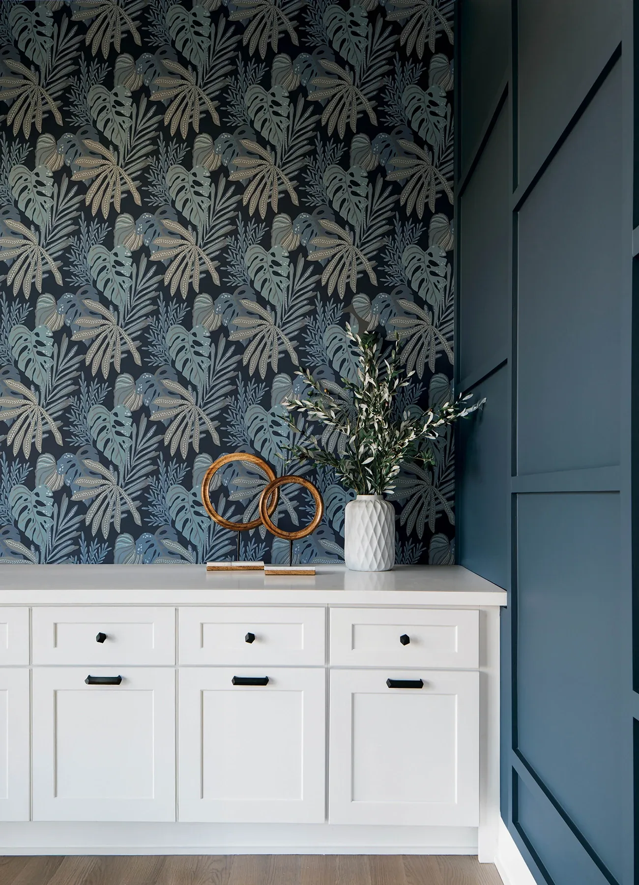 A-Street Prints Alocasia Blue Tropical Foliage Wallpaper - SKU 4177-27735