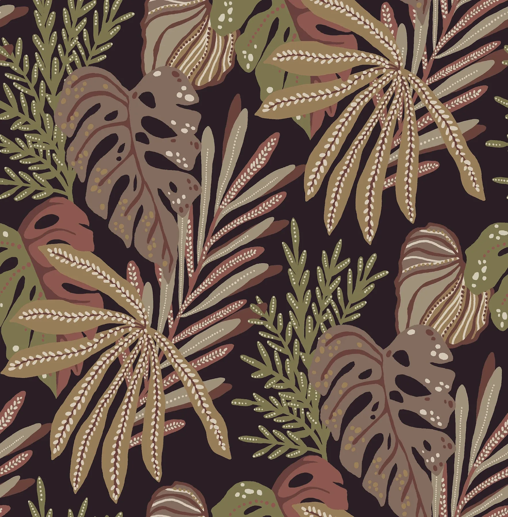 4177-27738 | Alocasia Burgundy Tropical Foliage Wallpaper
