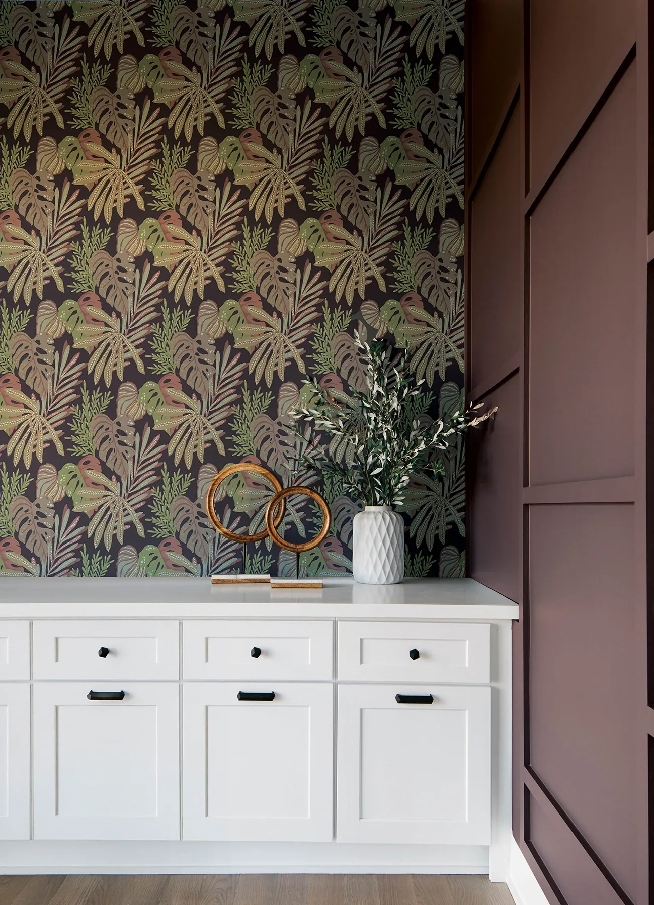A-Street Prints Alocasia Burgundy Tropical Foliage Wallpaper | Wallpaper Twins A-Street Prints Alocasia Burgundy Tropical Foliage Wallpaper - SKU 4177-27738