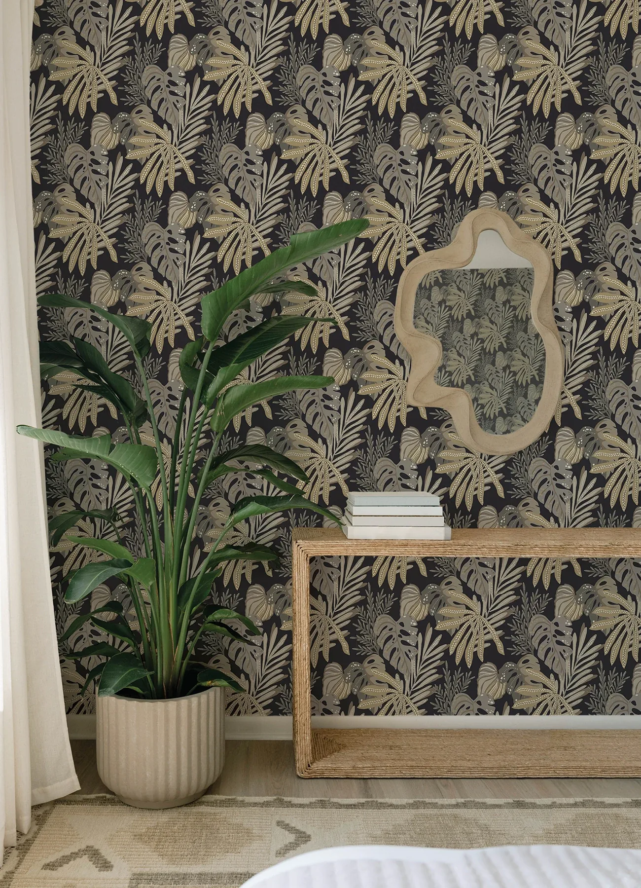 A-Street Prints Alocasia Neutral Tropical Foliage Wallpaper | Wallpaper Twins A-Street Prints Alocasia Neutral Tropical Foliage Wallpaper - SKU 4177-27736