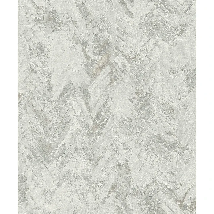 4105-86610 | Amesemi Light Grey Distressed Herringbone Wallpaper
