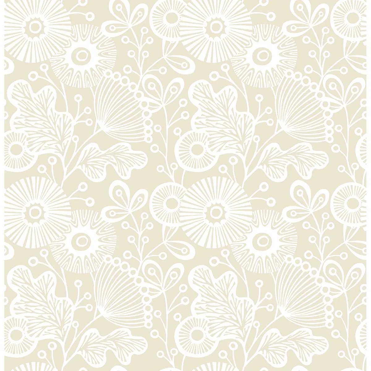 A-Street Prints Ana Cream Floral Wallpaper - SKU 2821-25108