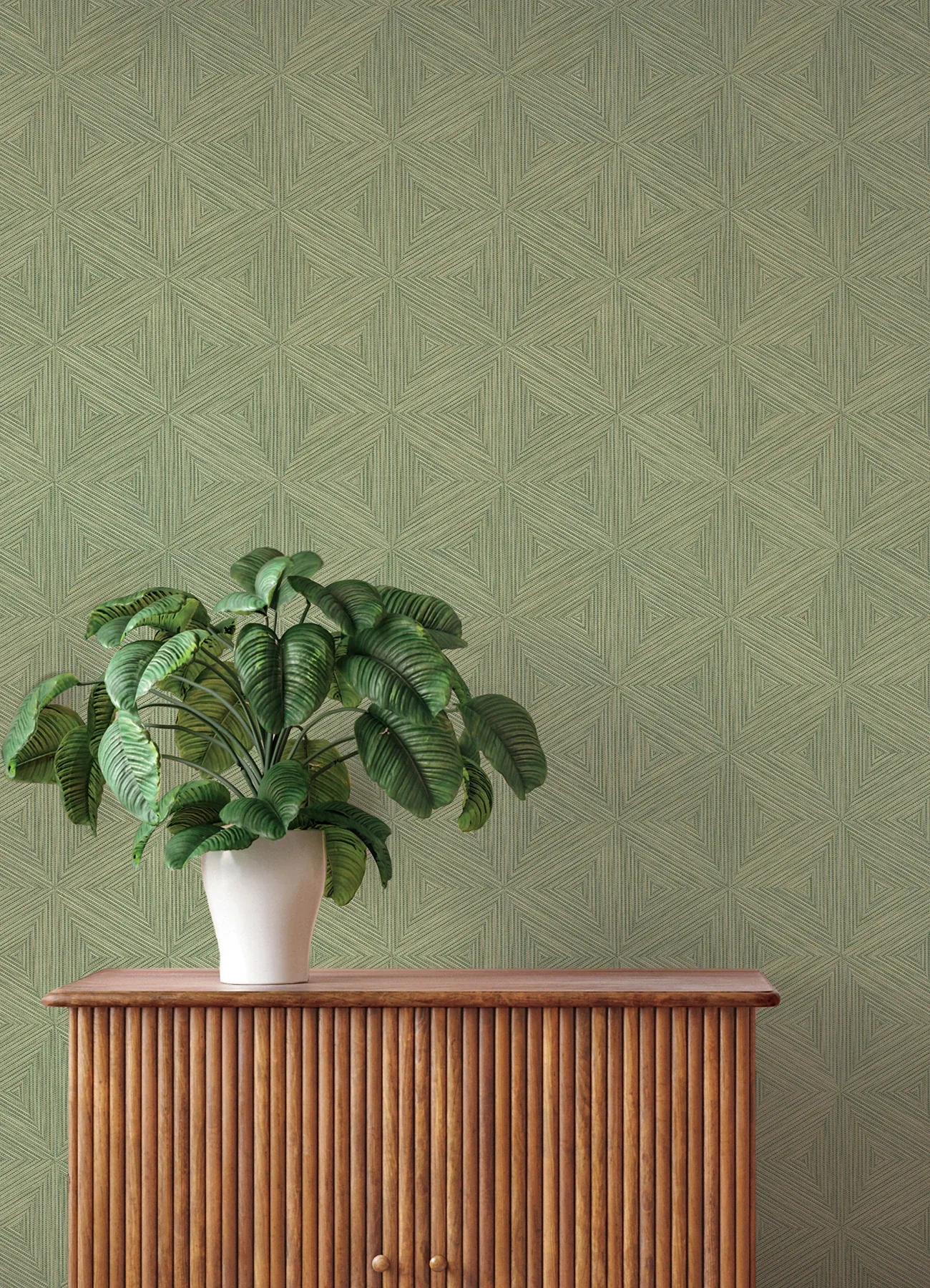 A-Street Prints Anara Green Geo Faux Grasscloth Wallpaper - SKU 4202-571288
