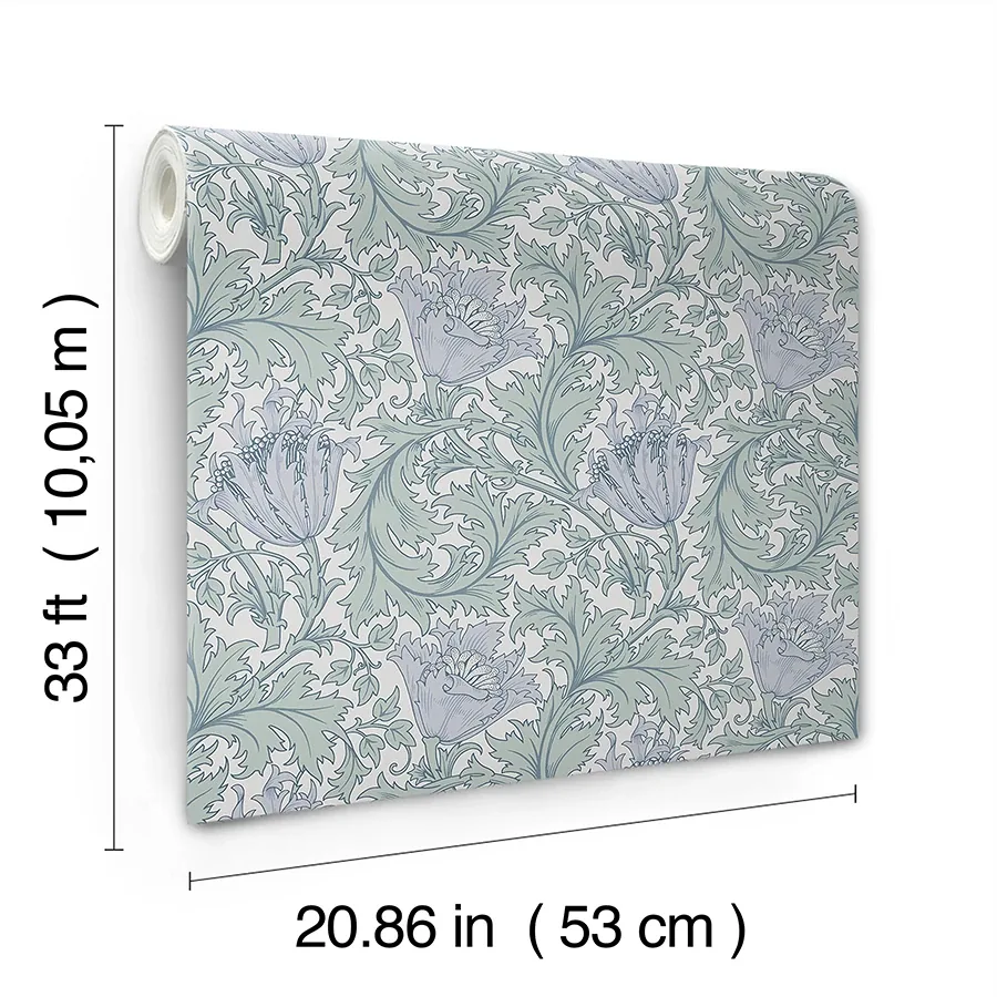 A-Street Prints Anemone Blue Floral Trail Wallpaper | Wallpaper Twins A-Street Prints Anemone Blue Floral Trail Wallpaper - SKU 4153-82003