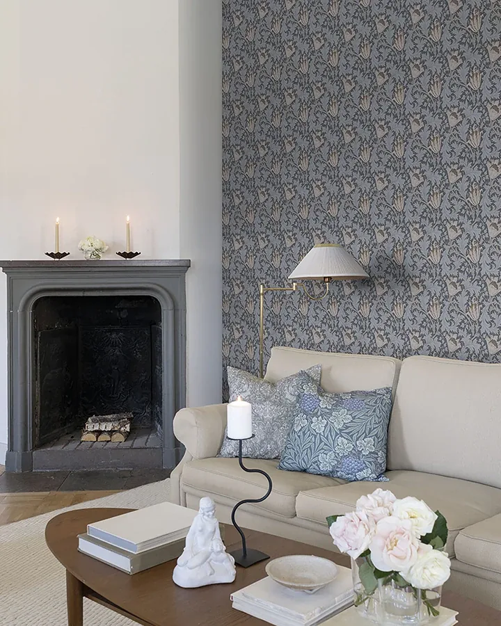A-Street Prints Anemone Dark Blue Floral Trail Wallpaper | Wallpaper Twins A-Street Prints Anemone Dark Blue Floral Trail Wallpaper - SKU 4153-82006
