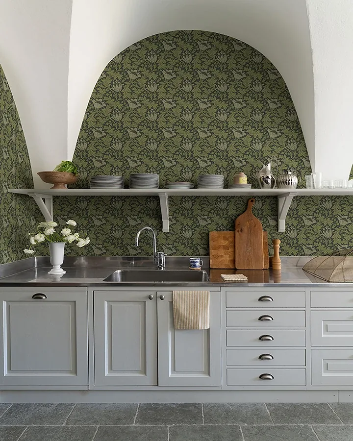 A-Street Prints Anemone Dark Green Floral Trail Wallpaper | Wallpaper Twins A-Street Prints Anemone Dark Green Floral Trail Wallpaper - SKU 4153-82005