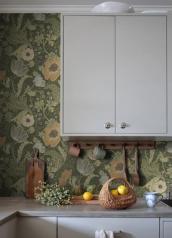 A-Street Prints Anemone Green Floral Wallpaper | Wallpaper Twins A-Street Prints Anemone Green Floral Wallpaper - SKU 4080-44104