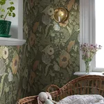 A-Street Prints Anemone Green Floral Wallpaper | Wallpaper Twins A-Street Prints Anemone Green Floral Wallpaper - SKU 4080-44104