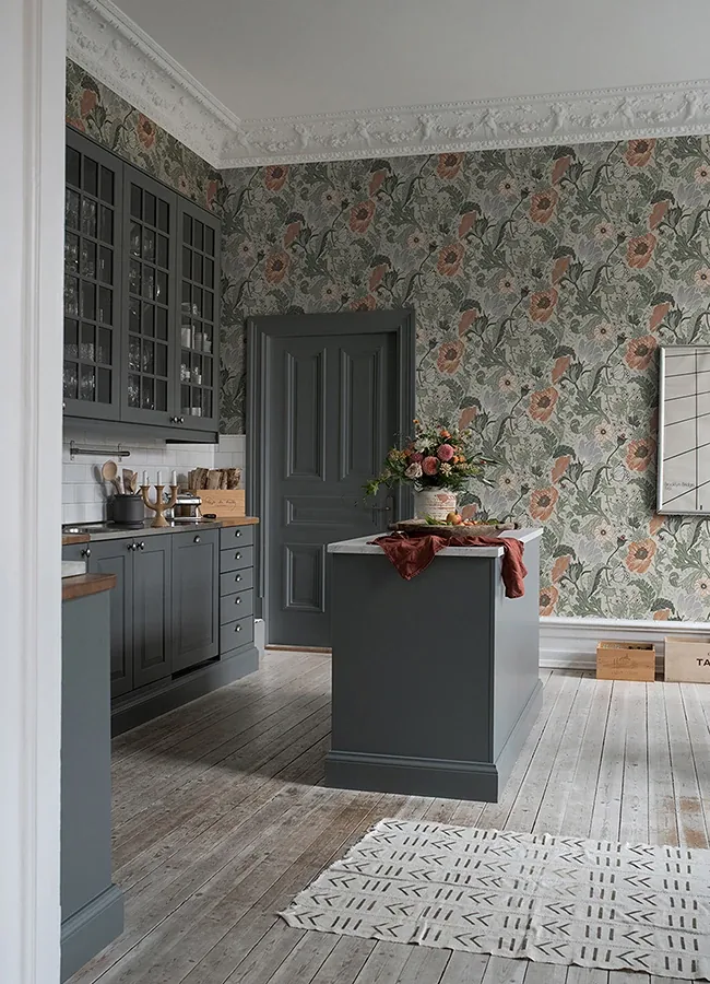 A-Street Prints Anemone Grey Floral Wallpaper - SKU 4080-33001