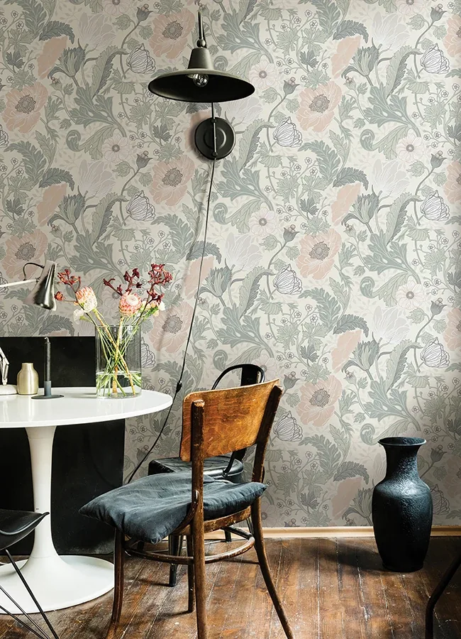 A-Street Prints Anemone Light Grey Floral Wallpaper | Wallpaper Twins A-Street Prints Anemone Light Grey Floral Wallpaper - SKU 4080-33000