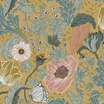 A-Street Prints Anemone Mustard Floral Wallpaper | Wallpaper Twins A-Street Prints Anemone Mustard Floral Wallpaper - SKU 4080-33002