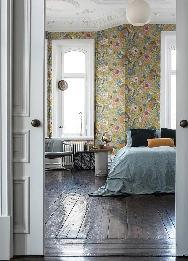 A-Street Prints Anemone Mustard Floral Wallpaper | Wallpaper Twins A-Street Prints Anemone Mustard Floral Wallpaper - SKU 4080-33002