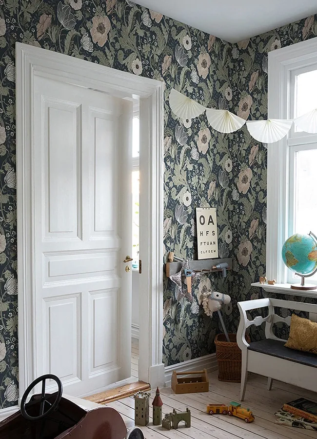 A-Street Prints Anemone Navy Floral Wallpaper | Wallpaper Twins A-Street Prints Anemone Navy Floral Wallpaper - SKU 4080-44103