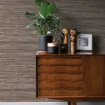 A-Street Prints Anhui Black Grasscloth Wallpaper - SKU 2923-89475