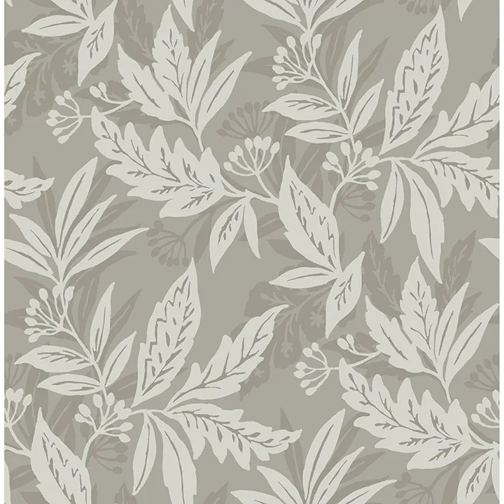 4155-27327 | Anita Pewter Woodland Floral Wallpaper
