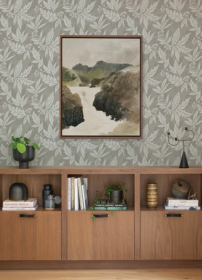 A-Street Prints Anita Pewter Woodland Floral Wallpaper | Wallpaper Twins A-Street Prints Anita Pewter Woodland Floral Wallpaper - SKU 4155-27327