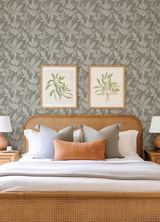 A-Street Prints Anita Pewter Woodland Floral Wallpaper | Wallpaper Twins A-Street Prints Anita Pewter Woodland Floral Wallpaper - SKU 4155-27327