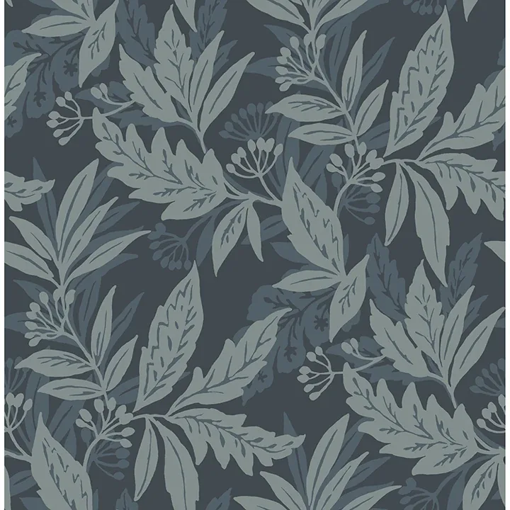 4155-27325 | Anita Teal Woodland Floral Wallpaper